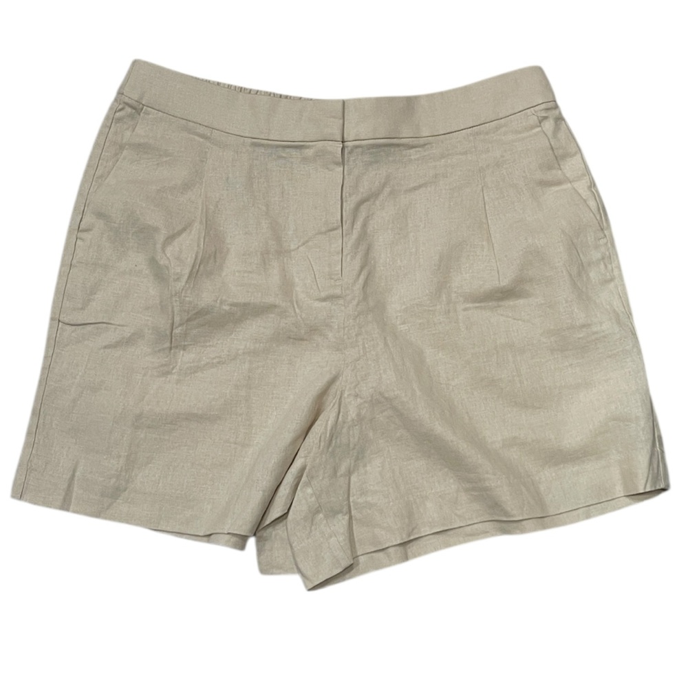 J. Crew Cream Linen-Viscose Blend Garment size 14 New elastic waist pleated